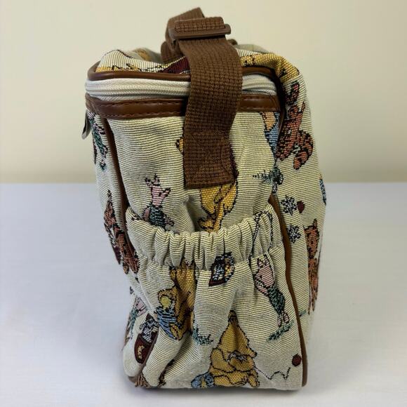 Disney Classic Pooh Tapestry Diaper Bag Bottle Holder Baby Utility Carryall NWT - Picture 7 of 15
